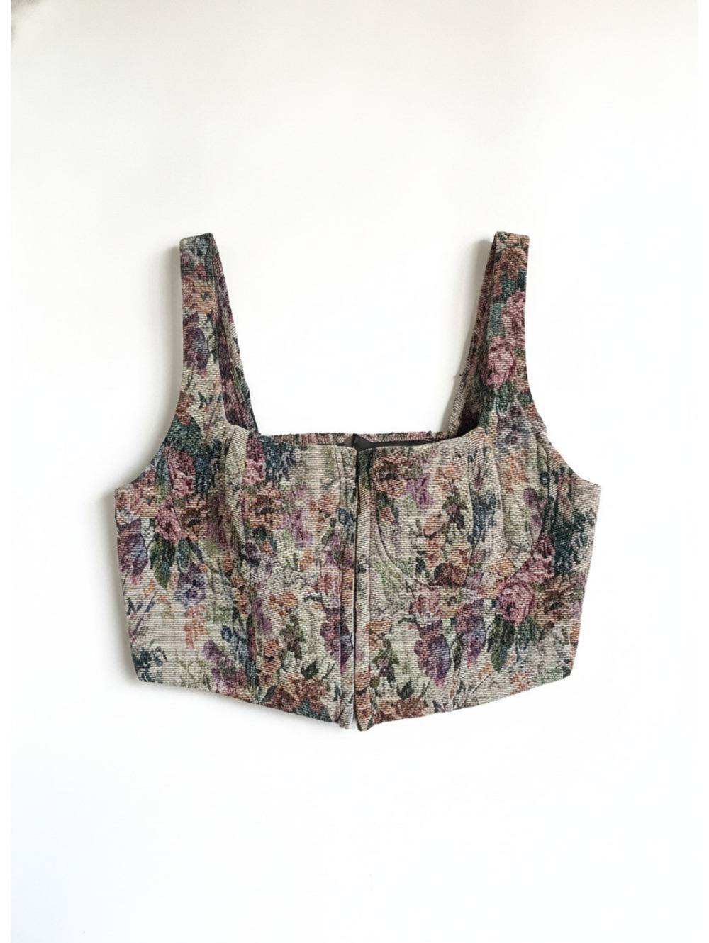 Wild Fable large floral tapestry corset crop top cottagecore vintage style